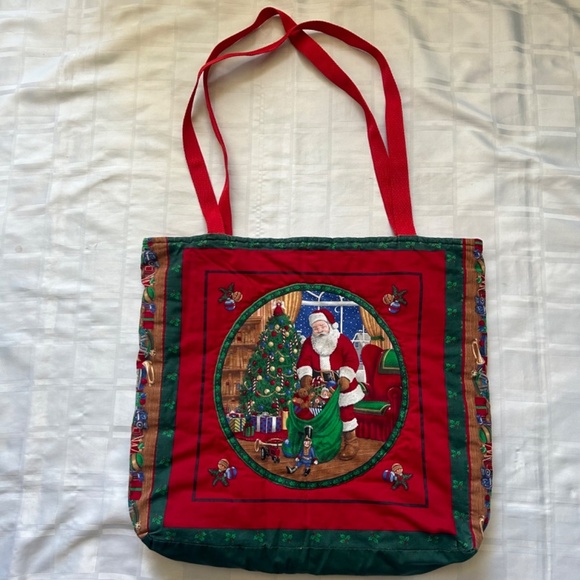 Santa Claus Handmade Christmas Tote Bag - Picture 7 of 11